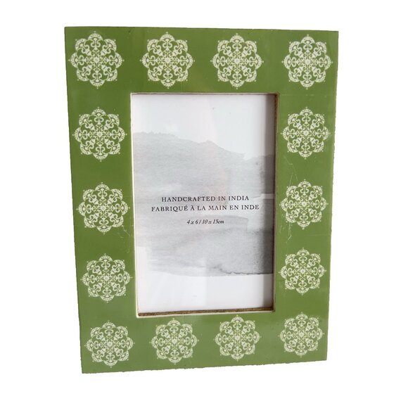 Olive Green Tile Photo Frame 4 x 6 Photograph Vertical or Horizontal Versatile - Picture 2 of 5